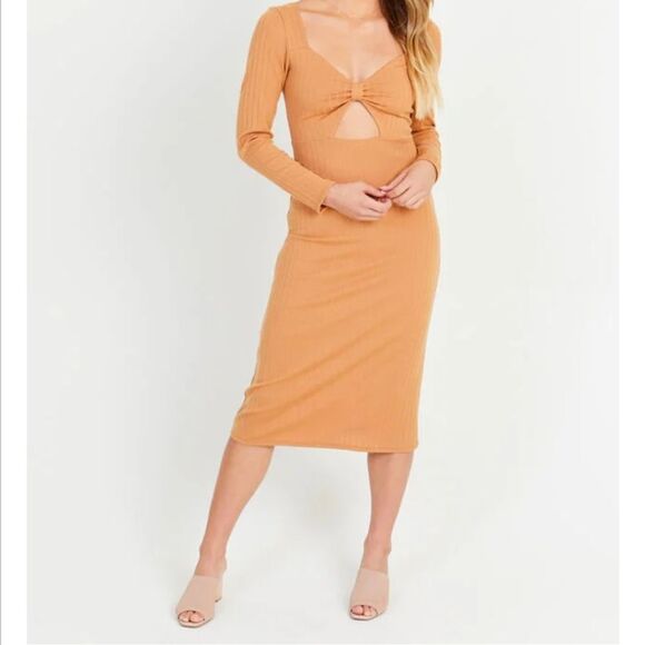 NWT Altar'd State Kathryn Midi Fitted Long Sleeve Dress Size XSmall - Picture 1 of 7